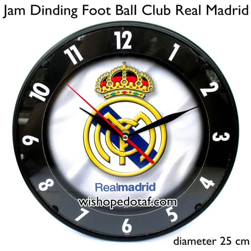 Jam Dinding Club Bola 25cm Real Madrid
