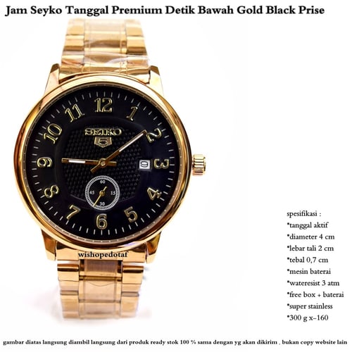 SEIKO Jam Tangan Tanggal Premium Gold Black Prise