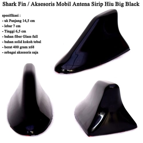 Shark Fin Aksesoris Mobil Antena Sirip Hiu Big black