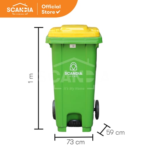 SCANDIA Tempat Sampah Plastic Wheel Bin W/Pedal (ZTL/XDL-240U-19)