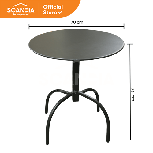 SCANDIA Meja Teras Andrew Steel Table Unfoldable P041866