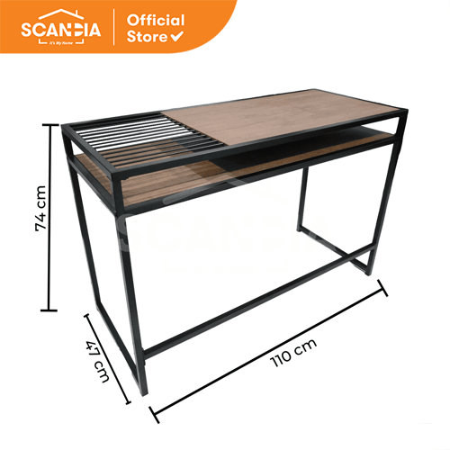  OFFICE DESK LINE 110X47X74 WALNUT BLACK