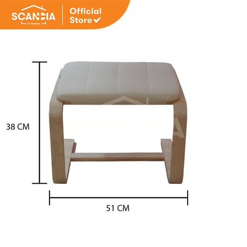 FOOTSTOOL VALDA 51X46X38CM WHITE