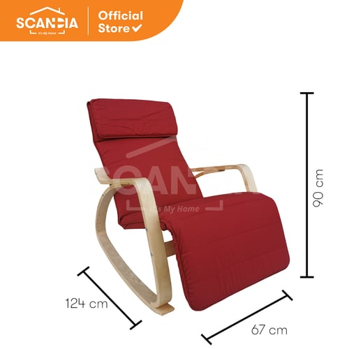 ARMCHAIR ROCKING GYNGESTOL 67X124X90CM RED