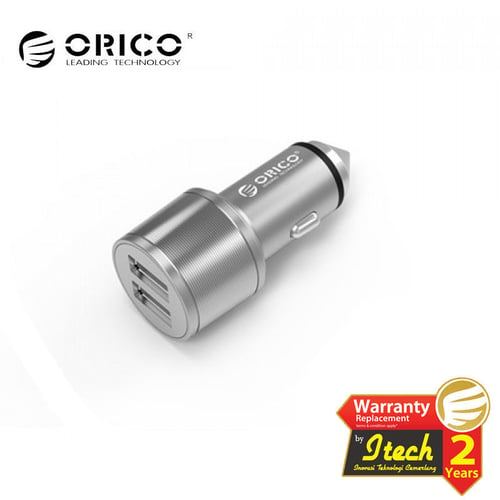 ORICO UCI-2U 15.5W Safety Hammer Design 2 Port Car Charger - silver