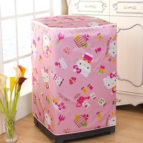 Cover Mesin Cuci Satin Tebal Anti Air Hello Kitty