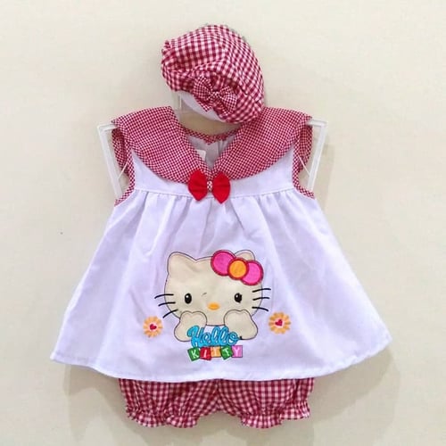 Setelan Dress Baju Anak Bayi Perempuan / Cewek HK280 ( 0 - 6 bln