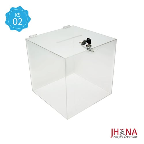 Kotak Saran Akrilik – KS02L / Box Acrylic / Sugestion Box / Kotak Amal / Kotak Undian Akrilik