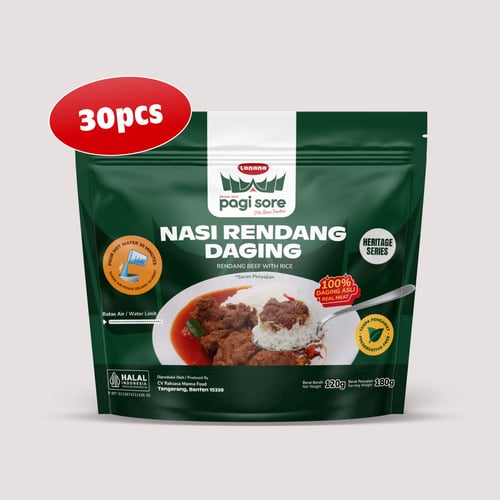 Lanana x Pagi Sore / Heritage Series: Nasi Daging Rendang - Isi 30 Pcs