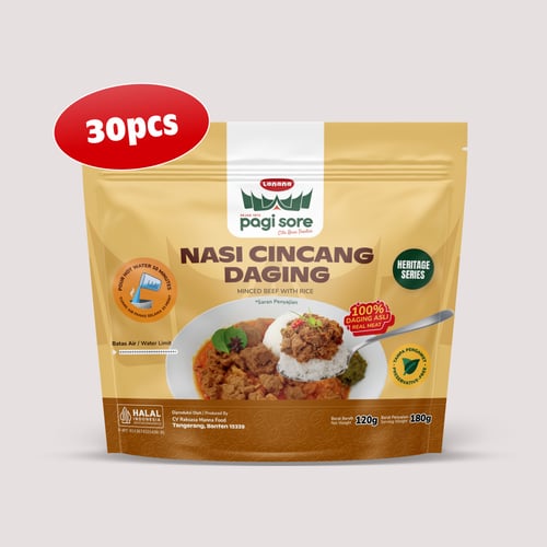 Lanana x Pagi Sore / Heritage Series: Nasi Cincang Daging - Isi 30 Pcs