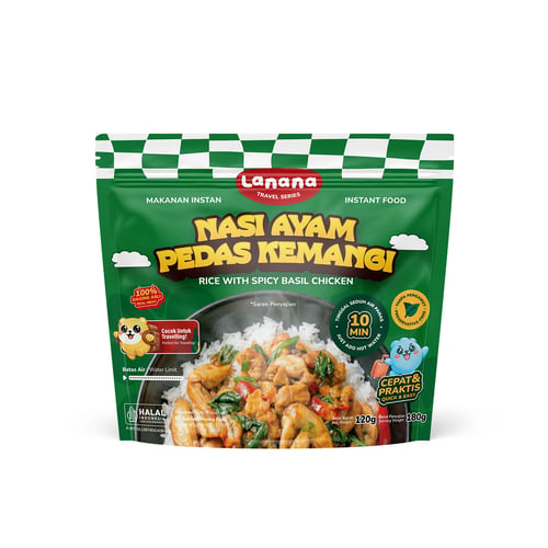Lanana Travel Series: Nasi Instan Ayam Pedas Kemangi - Isi 30 Pcs