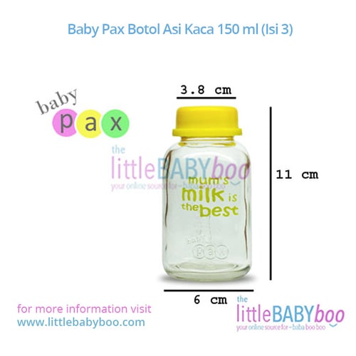 Baby Pax Botol Asi Kaca 150 ml - Isi 3