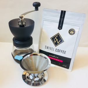Paket Coffee Grinder Glass Cone Pour Over Kopi Lintong 200gr
