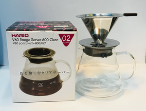 HARIO 02 Paket Coffee Server 600ml dan Cone Pour Over Stainless