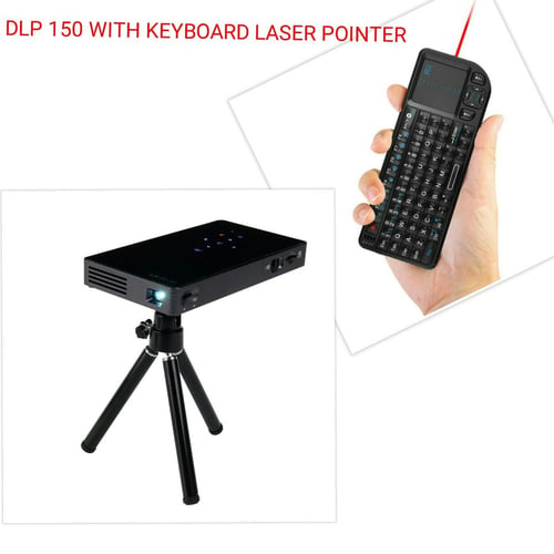Pocket Projector DLP150 Wifi, Android 7.1+Mini Keyboard Presentation free Pouch