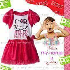 Dress Pipo Hello Kitty Merah