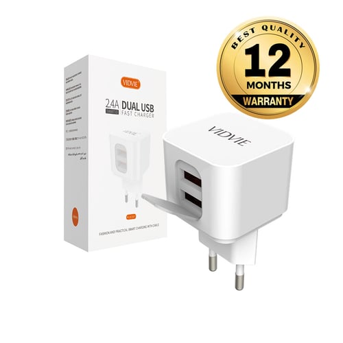 VIDVIE 2 USB Port Micro Charger PLE207 / USB Cable Included-Micro