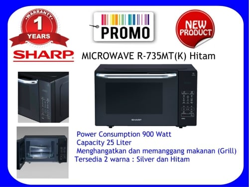 Terlaris dan Terbaik Sharp Microwave  R-735MT K Hiitam 23 Lt 900 Watt