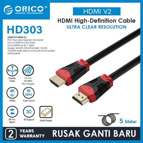 ORICO HD303-50 HDMI 1.4 High-definition Cable - 5 meter