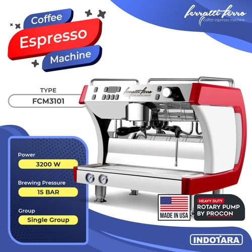 Mesin Kopi Ferratti Ferro Espresso Machine/ Coffee Maker FCM3101 Merah