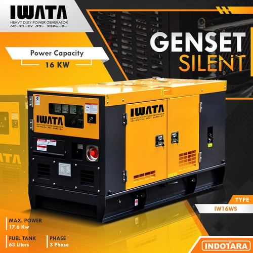 Genset Diesel IWATA 16kw/20Kva Silent - IW16WS