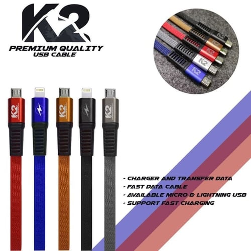 kabel data K2 PREMIUM QUALITY FOR IPHONE GOOD QUALITY FAST CHARGING 2A