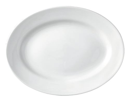 BLANC PORCELAIN Piring Oval Keramik Putih