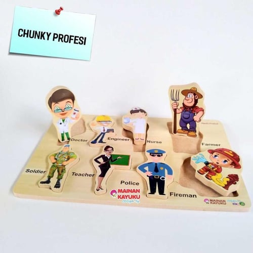 Mainan Kayuku Chunky Profesi Mainan Anak Edukatif AGDIA