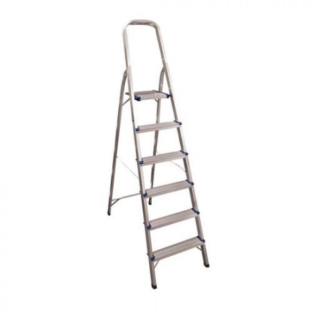 KRISBOW KW0102783 Step Ladder W/HDL 1.3M 6 Step Aluminium type:KW0102784