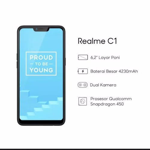 Realme C1 RAM 2GB Internal 16GB - Black