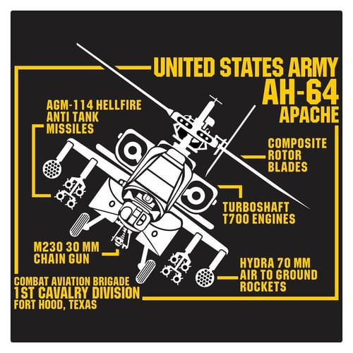 US Army AH-64 Apache New Series Cutting Sticker