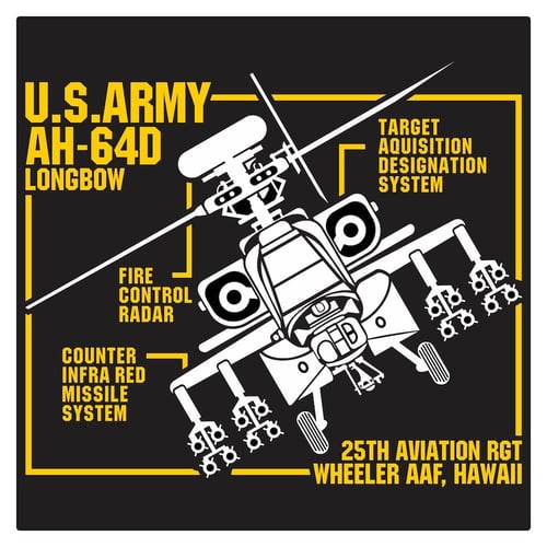 US Army AH-64D Longbow 3 New Series Cutting Sticker