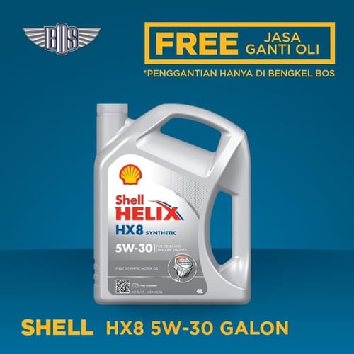 Oli Mobil Shell HX8 Full Synthetic 5w-30 @4 LITER - GRATIS JASA GANTI