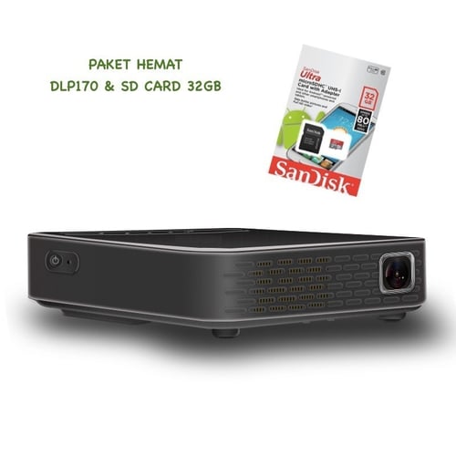 Paket Projector DLP170 LED Osram Linux Wifi & SD Card 32GB