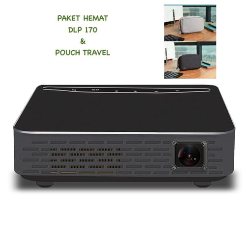 Paket Projector DLP170 LED Osram Linux Wifi & Pouch Travel