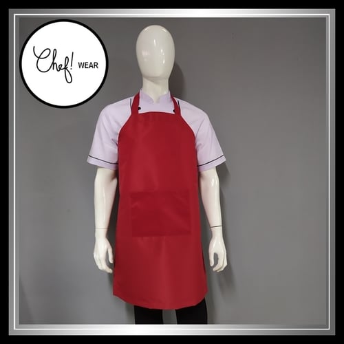 Chef Wear  Apron / Celemek  Full  Waterproof  Merah