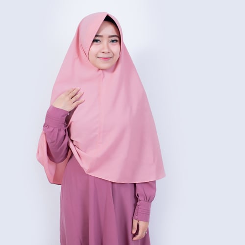 Bellia Hijab / Hijab Instan Syary / Hijab Syary / Khimar Ped Anthem Warna Pink Dusty