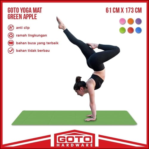 Matras Alas Yoga Senam Mat 6 mm Anti Slip Outdoor Indoor Free Bag - Hijau muda