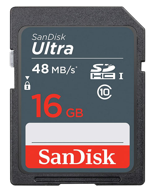 SANDISK Ultra SDHC/SDXC Memory Card 16 GB SDSDUNB-016G-GN3IN