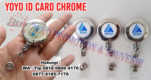 Jual Yoyo id card silver Badge  Reels gantungan  yoyo 