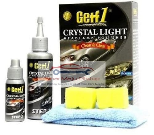Getf1 Crystal Light Headlamp Polisher & UV Protector - Pembersih Kaca Lampu Depan Mobil - Obat Anti Jamur - Penghilang Baret Kaca Original Made In Malaysia