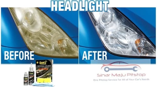 Getf1 Crystal Light Headlamp Polisher & UV Protector - Pembersih Noda Kuning Pada Lampu Mobil - Penghilang Baret Gores Ringan Kaca Mobil Original Made In Malaysia