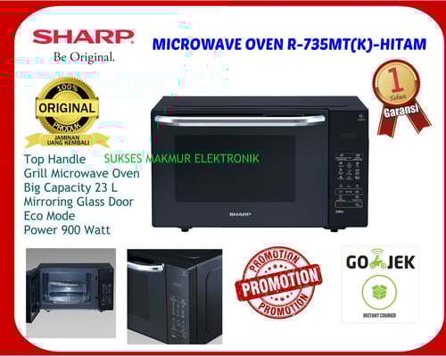 Terbaik Microwave SHARP R-735MT(K) Hitam 25 Lt 900 Watt
