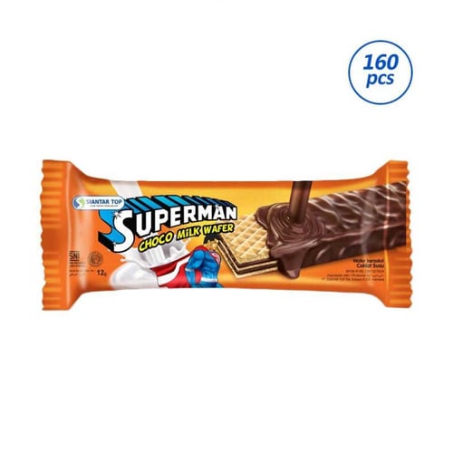 Wafer Superman Coklat Susu