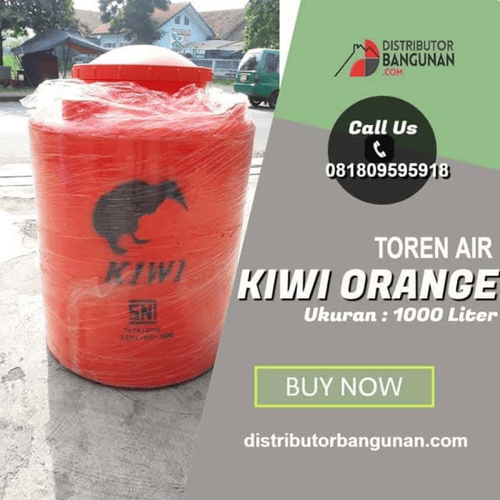 Toren Air, Tandon Air, Tangki Air Kiwi 1000 Liter Orange BANDUNG ONLY