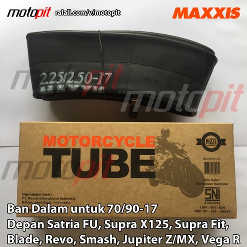 Maxxis TUBE 2.25/2.50-17 70/90-17 Ban Dalam Depan Smash, Revo, Vega R