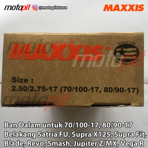 Maxxis TUBE 2.50/2.75-17 80/90-17 Ban Dalam Belakang Smash, Revo, Vega