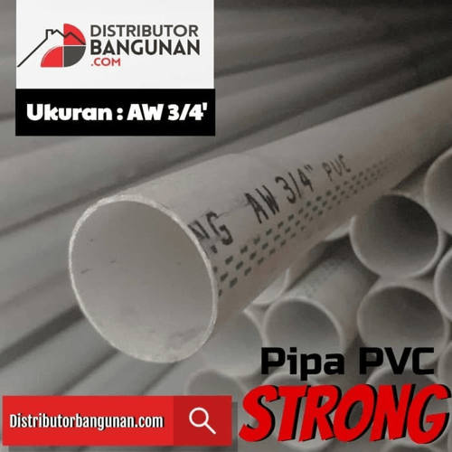 Pipa Pvc Pipa Paralon Resin Murni Strong 3/4 Type AW