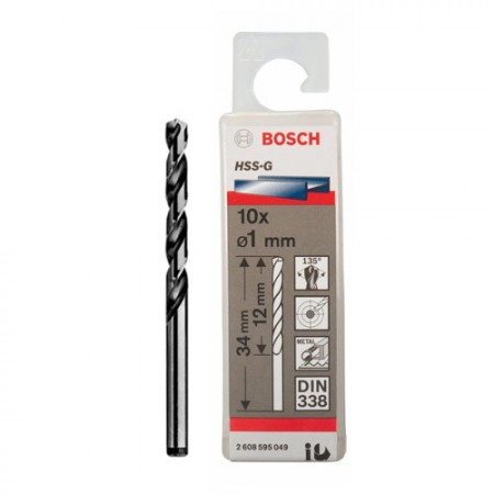 BOSCH 7 x 69 x 109 mm Metal Drill Bits HSS-G @10pcs / pack
