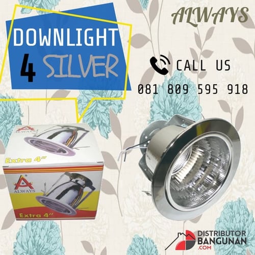 Sarang Rumah Lampu Fitting Downlight E27 Plafon Dinding 4' Silver